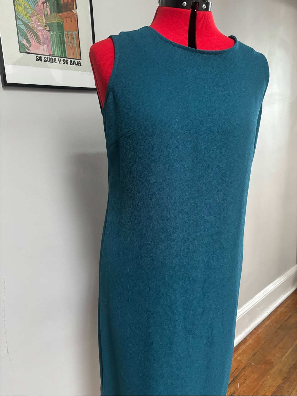 Dana Kay Teal Sleeveless Midi Shift Dress with matching coat